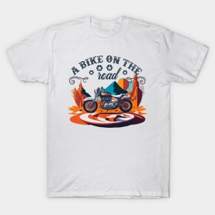 motorcycle on the road design T-Shirt